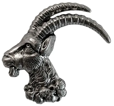 Hutanstecker Steinbock-Kopf von Hut-Breiter in silber
