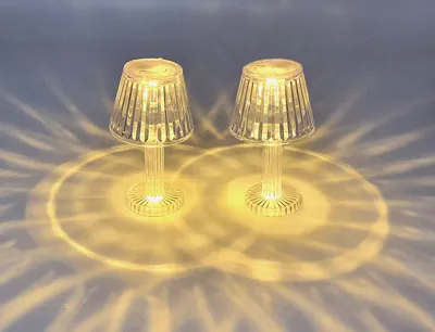 Immagine prodotto di Piccola lampada da tavolo decorativa in cristallo - confezione da 2 / circa 12 cm - Modello: conico