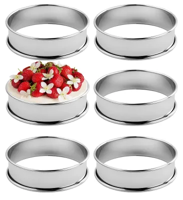Backringe aus Edelstahl, 6 Stück, 2,5 cm hoch, 8 cm Ø