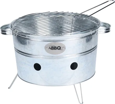 Produktbild von tragbarer runder Grill aus schwarzem Stahl 38 x 20 cm
