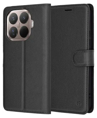 Produktbild von Techsuit - Leather Folio Leder-Buchhülle für Xiaomi 15T Pro – schwarz