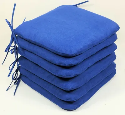 Produktbild von Rattan Sitzkissen Stuhlkissen Billy 40 x 40 cm dunkel blau, Set 6
