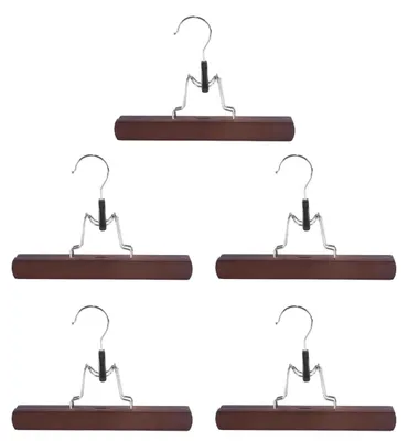 Image de Omgoods - 5 cintres en bois pour jupes avec pinces