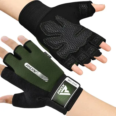 Produktbild von RDX Gewichtheberhandschuhe für Fitnessstudio, Fitnesstraining, rutschfest, gepolstert, vollständiger Handflächenschutz, ultrabelüftet, für Training, Radfahren, Rudern