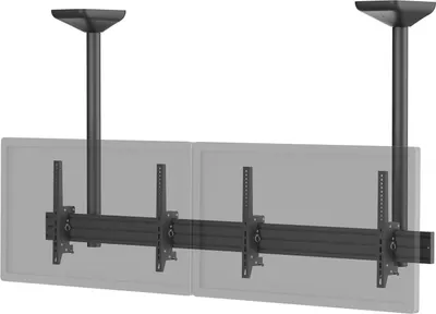 Produktbild von Wandhalterung für TV-Bildschirme, Menütafel, für 2 Bildschirme, 45''-55'', Höhe 100 cm, schwarz