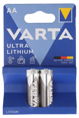 Produktbild von Varta Lithium Batterie AA, Mignon, 6106, Varta Ultra Lithium, 1,5V, 2er Blister