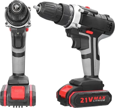 Produktbild von 21V Akkuschrauber Bohrmaschinen mit 2 Akkus, LED-Arbeitsleuchte, Doppelte variable Geschwindigkeitsregelung