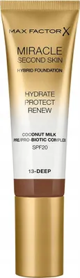 Produktbild von Max Factor Miracle Second Skin, Tube, Creme, Jeder Hauttyp, Feuchtigkeitsspendend, Schutz, Tief, Deep
