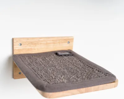 Produktbild von RHRQuality Wandmöbel Kletterwand Katze - XXL Wandplattenset 3 – Tragkraft bis zu 20 kg – Für große Katzen – Mit rutschfester Beschichtung – Grau