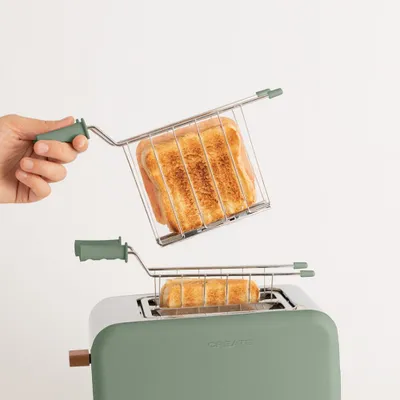 Produktbild von Pack TOAST RETRO Klein Toaster für breite Scheiben + 2 SANDWICHZANGEN