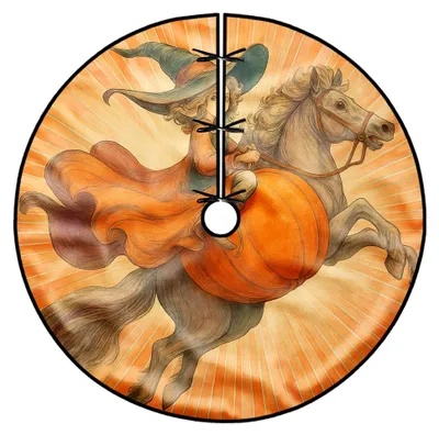 Produktbild von Hexenbaumrock in Orange für Halloween, 152,4 cm