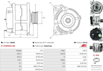Produktbild von Lichtmaschine CADDY 1.6 TDI 2.0 TDI