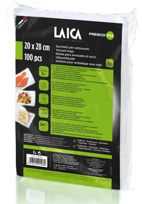 Obrázok produktu pre 100 vakuových sáčkov na potraviny, 20 x 28 cm