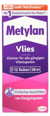 Produktbild von Metylan Vlies, Kleister für Vliestapeten, Ausbeute ca. 58 m², 360 g