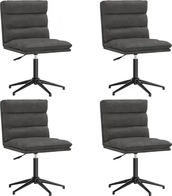 Image de vidaXL Chaise de salle à manger 4 pcs. noir similicuir
