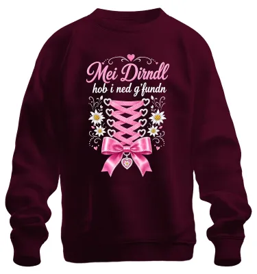 Productafbeelding van , traditionele kleding (Dirndl, lederhosen), sweatshirt, trui, bordeauxrood, maat L