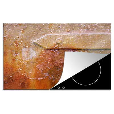 Obrázok produktu pre MuchoWow® Krycia doska sporáka - Indukčná ochrana - 81x52cm Priemyselné - Hrdza - Indukčná podložka - Indukčná ochrana - Kryt na sporák z vinylu -