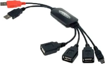 Produktbild von Conceptronic 4 Ports USB Hub, Schwarz, Rot, China, 130 mm, 200 mm, 20 mm, 60 g