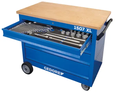 Produktbild von Gedore Rollwerkbank mit Sortiment 'NFZ Achse', 249 kg, 93 Werkzeug