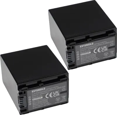 Produktbild von EXTENSILO 2x Akku Ersatz für Sony NP-FV100A, NP-FV100, NP-FV90 für Kamera (3090 mAh, 7,4 V, Li-Ion)