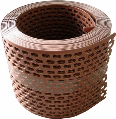 Produktbild von Traufgitter 80 mm, ziegelrot - Rolle a 5 m - Lüftungsband aus Hart-PVC - UV-stabilisiert