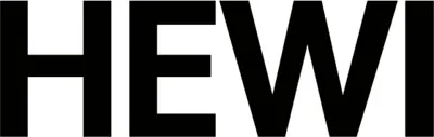 The image shows the letters HEWI in large black font on a white background.