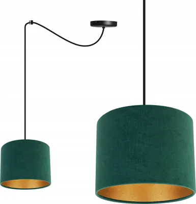 Immagine prodotto di Elegante Lampada A Sospensione A Ragno, Paralume In Velluto Dorato