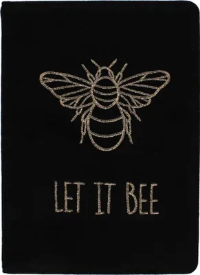 Produktbild von Notizbuch A5 mit weichem Plüsch-Einband, liniert und Bienenmotiv-Design