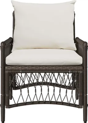 Produktbild von vidaXL Gartenstuhl mit Kissen Braun 73 x 61 x 77 cm Poly-Rattan