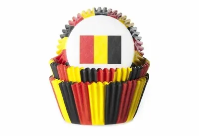 Produktbild von Muffinförmchen Belgien Flagge 50St