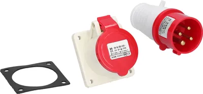 Zdjęcie produktu dla 4-biegunowa wtyczka sieciowa, 3-fazowa, wodoodporna, montaż ukryty, zestaw gniazd, 380 V, 415 V, 16 A, 3P+E