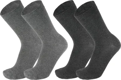 Tobeni Herren Socken 6-er Pack mit Elasthan und Softrand ohne Gummi Anthrazit Grau