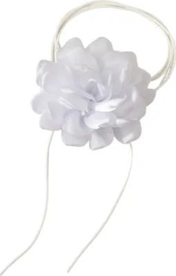 Produktbild von Choker - Halskette - - gebunden - einzigartig - Blumenanhänger - elegant - weiß