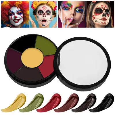 Produktbild von Kinderschminke Set 6 Farben Körperfarbe Halloween Make Up Schädel Gesicht Karneval SFX Zombies Vampire Cosplay