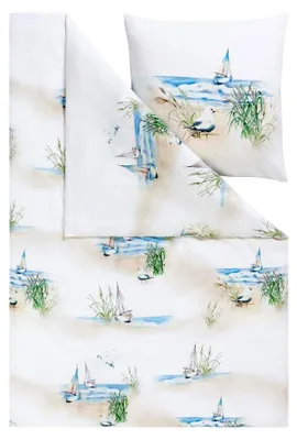 Produktbild von Seersucker Bettwäsche Meggie leinen 1 Bettbezug 135 x 200 cm + 1 Kissenbezug 80 x 80 cm