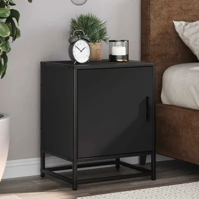 Produktbild von vidaXL Nachttische 2 Stk. Schwarz 40x31x50 cm Holzwerkstoff und Metall