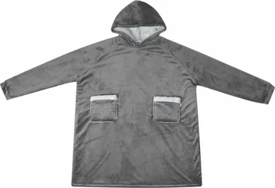 Image de vidaXL Couverture-Hoodie Gris foncé M Polaire et flanelle