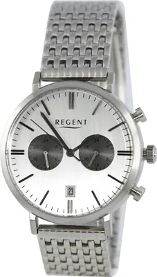 Produktbild von Regent Metall Herren Uhr Armbanduhr Quarz silber Metallarmband D2UR1151500