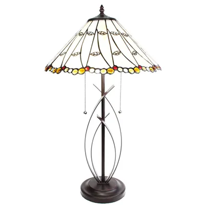Obrázek produktu pro Clayre & Eef 5LL-6284 Stolní lampa Tiffany Ø 41x68 cm E27-max 2x60W Béžová barva