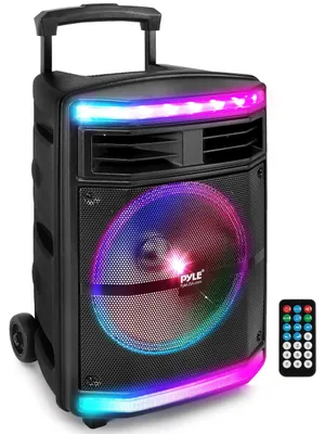 Obrázok produktu pre Pyle Partybox – Bluetooth reproduktor, veľký, zariadenie pre ozvučenie, hudobná zostava, karaoke systém, 600 W, 10" subwoofer, prenosné reproduktory s dobíjacou batériou