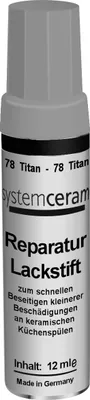 Produktbild von SYSTEMCERAM Reparatur Lackstift TITAN für KeraDomo Spülen / Ausbesserungsstift