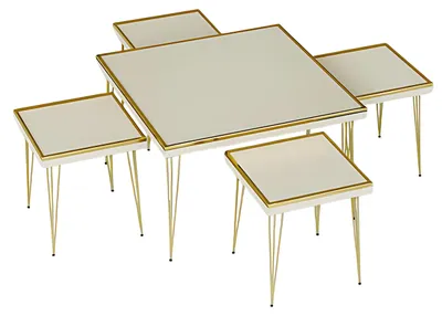 Produktbild von Couchtisch Set 5-teilig Wohnzimmer Beistelltisch modern Holz