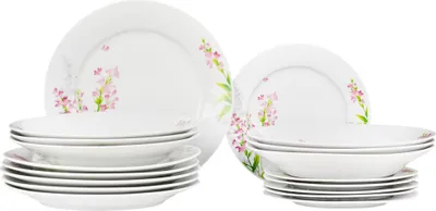 Obrázok produktu pre 18-dielny jedálenský servis sada riadu jedálenská súprava riad 6 osôb jedálenský servis sada tanierov porcelán