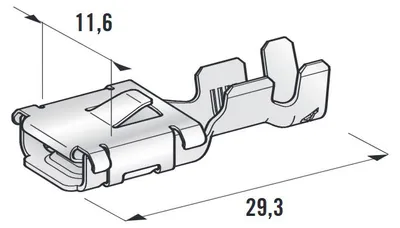 Produktbild von Flachsteckhülse | MTA POWER F950 | mit Rastnase | 9,5mm | 2,5-4mm²