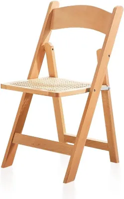 Immagine prodotto di Sedia da giardino in legno con imbottitura alta in rattan, sedia da giardino, mobili da giardino in legno, sedie in legno massiccio per ristoranti, bar o giardini