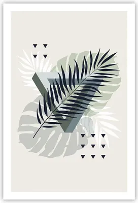 Produktbild von Poster - Poster ohne Rahmen - Monstera Palme Grafik - 61x91,5 cm - Wand Bild - Wanddeko - Wandbilder - Kunstposter - Wandposter - Bilder - Kunstdruck - Wanddekoration - Wandbild - P2XPA61x91-4519