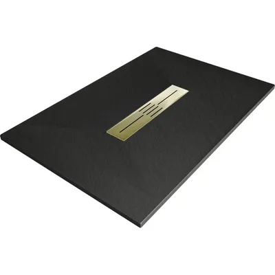 Zdjęcie produktu dla Mexen Toro brodzik prostokątny SMC 110 x 80 cm, czarny, maskownica złota - 43708011-G