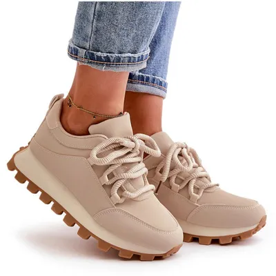 Produktbild von Sportliche Schuhe Sneakers Auf Plattform Aus Eko Leder Beigefarben Riadella 38