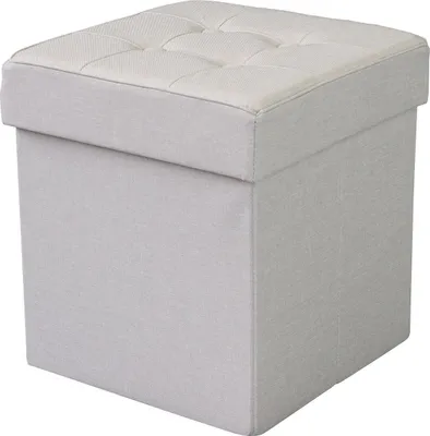 Immagine prodotto di Milani Home - pouf quadrato, tessuto, seduta poggiapiedi, tortora, 38 x 40 x 38 cm