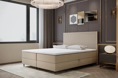 Produktbild von TRADA Boxspringbett 140 x 200 Estepona mit Bettkasten un Pocket-Matratze Hellbeige